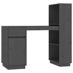 vidaXL Bureau Gris 110x53x117 cm Bois massif de pin