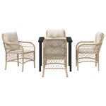 vidaXL Ensemble de Salle à Manger de Jardin 5 Pièces avec Coussins Beige Poly Rattan