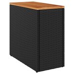 vidaXL Table d'appoint de jardin dessus en bois noir 58x27 5x55 cm
