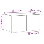 vidaXL Meuble TV mural avec lumières LED chêne marron 60x35x31 cm