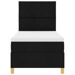 vidaXL Lit à ressorts avec matelas noir 90x200 cm en tissu