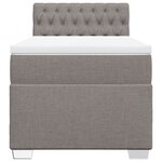 vidaXL Sommier à lattes de lit avec matelas Taupe 100x200 cm Tissu