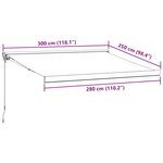 vidaXL Auvent rétractable anthracite/blanc 3x2 5 m tissu et aluminium