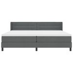 Lit Box Spring avec Matelas Gris Foncé 200x200 cm Tissu