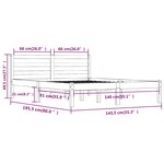 vidaXL Cadre de lit sans matelas bois de pin massif 140x190 cm blanc