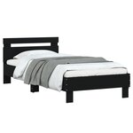 vidaXL Cadre de lit sans matelas avec lumières LED noir 75x190 cm