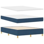 Lit à ressort vidaXL avec matelas bleu 140x190 cm en tissu