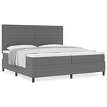 vidaXL Lit à sommier tapissier avec matelas Gris clair 200x200 cm Tissu en velours côtelé
