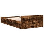 vidaXL Cadre de lit et tiroir chêne fumé 75x190 cm bois d'ingénierie