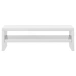 vidaXL Support de moniteur Blanc brillant 42x24x13cm Bois d'ingénierie