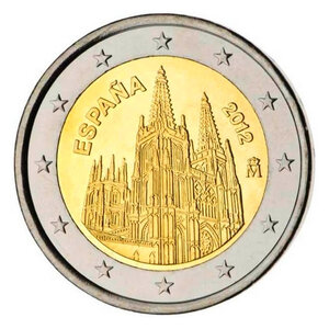 Monnaie 2 euros commémorative espagne 2012 - cathédrale de burgos