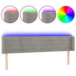 vidaXL Tête de lit à LED Gris clair 183x16x78/88 cm Velours