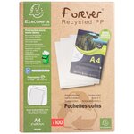 100 Pochettes Coin Pp Recyclé Forever 12/100e - Cristal - X 10 - Exacompta