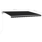 vidaXL Auvent manuel rétractable avec LED 4x3 m Anthracite