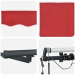 Auvent automatique pliable vidaXL avec LED Rouge 450x300 cm