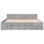 vidaXL Cadre de lit à tiroirs gris béton 150x200 cm bois d'ingénierie