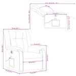 vidaXL Fauteuil inclinable de massage électrique rouge bordeaux