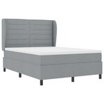 Lit à ressort vidaXL avec matelas Gris clair 160x200 cm Tissu