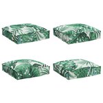 vidaXL Coussins de palette pour siège 4 Pièces Motif de feuilles 40x40x8 cm Tissu Oxford