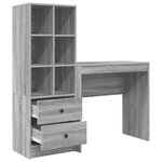 vidaXL Bureau avec rangement Gris Sonoma Bois d'ingénierie
