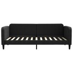 vidaXL Lit de jour avec gigogne et tiroirs sans matelas noir 90x200 cm