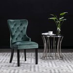 vidaXL Chaises à manger lot de 6 vert foncé velours