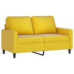 vidaXL Ensemble de canapés 3 Pièces avec coussins Jaune Velours