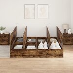 Cadre de lit de rangement vidaXL Chêne fumé 200x200 cm
