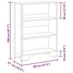 vidaXL Bibliothèque sonoma gris 80x31x106 cm bois d'ingénierie