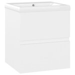vidaXL Armoire d'évier avec lavabo intégré Blanc Aggloméré