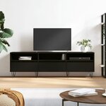 vidaXL Meuble TV noir 150x30x44 5 cm bois d'ingénierie