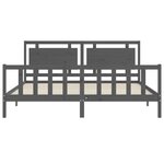 vidaXL Cadre de lit sans matelas gris 200x200 cm bois massif de pin