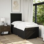 vidaXL Sommier à lattes de lit et matelas Noir 80x200 cm Tissu