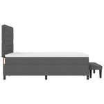 vidaXL Lit à ressorts avec matelas et banc gris foncé 140x190 cm en tissu