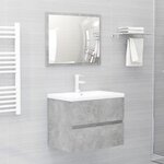 vidaXL Ensemble de meubles de salle de bain Gris béton Aggloméré