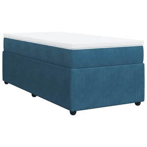 vidaXL Sommier à lattes de lit avec matelas Bleu foncé 90x190 cm