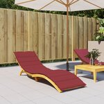 vidaXL Coussin de chaise longue rouge bordeaux 200x70x3cm tissu oxford