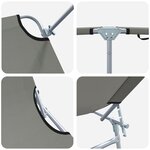 vidaXL Chaises longues pliantes 2 Pièces avec auvent en tissu Oxford gris 600D