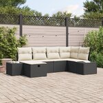 vidaXL Ensemble de Canapé de Jardin 6 pièces avec Coussins Noir Rattan Poly