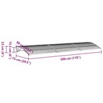 vidaXL Auvent de porte Noir 300x75 cm Polycarbonate