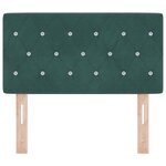 vidaXL Tête de lit LED Bouton en cristal capitonné vert foncé 80 cm velours