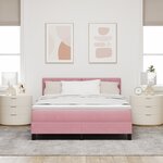 Lit à ressorts vidaXL avec matelas Rose 140x190 cm en velours