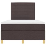 vidaXL Lit à ressort avec matelas marron foncé petit double en tissu