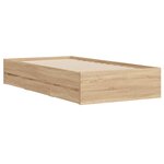 vidaXL Cadre de lit avec tiroirs sans matelas chêne sonoma 90x190 cm