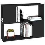 vidaXL Meuble TV Noir 80x24x63 cm Bois d'ingénierie