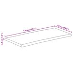 vidaXL Dessus de table 140x60x3 8 cm bord vivant bois massif manguier