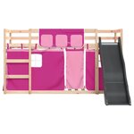 vidaXL Lit superposé sans matelas avec toboggan et rideaux 90x190 cm