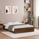 vidaXL Cadre de lit et tiroirs chêne marron 120x200 cm bois ingénierie