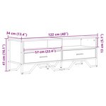 vidaXL Meuble TV chêne fumé 122x34x41 cm bois d'ingénierie