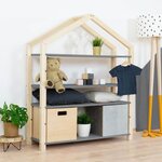 Etagère cabane POLLY - bois verni et gris